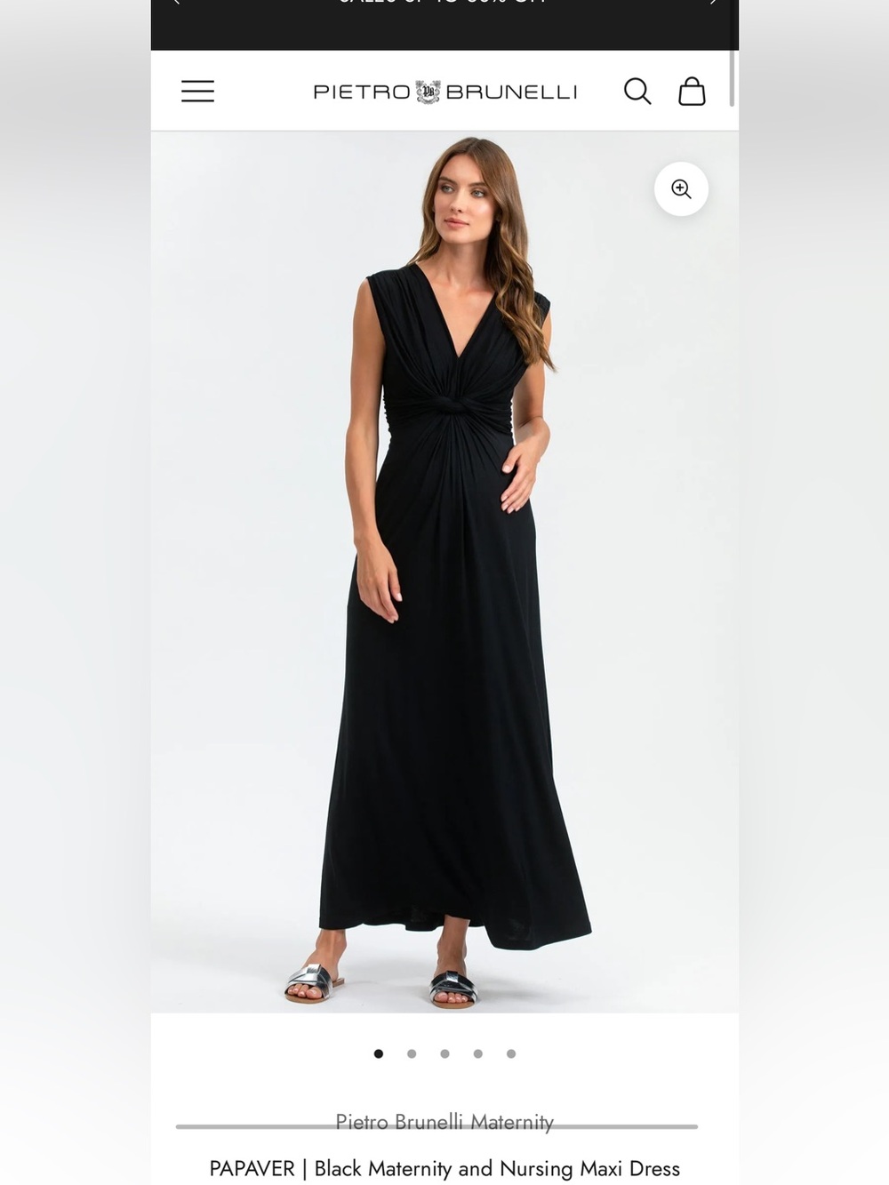 Pietro Brunelli Black Maternity & Nursing Maxi Dress - Size small
